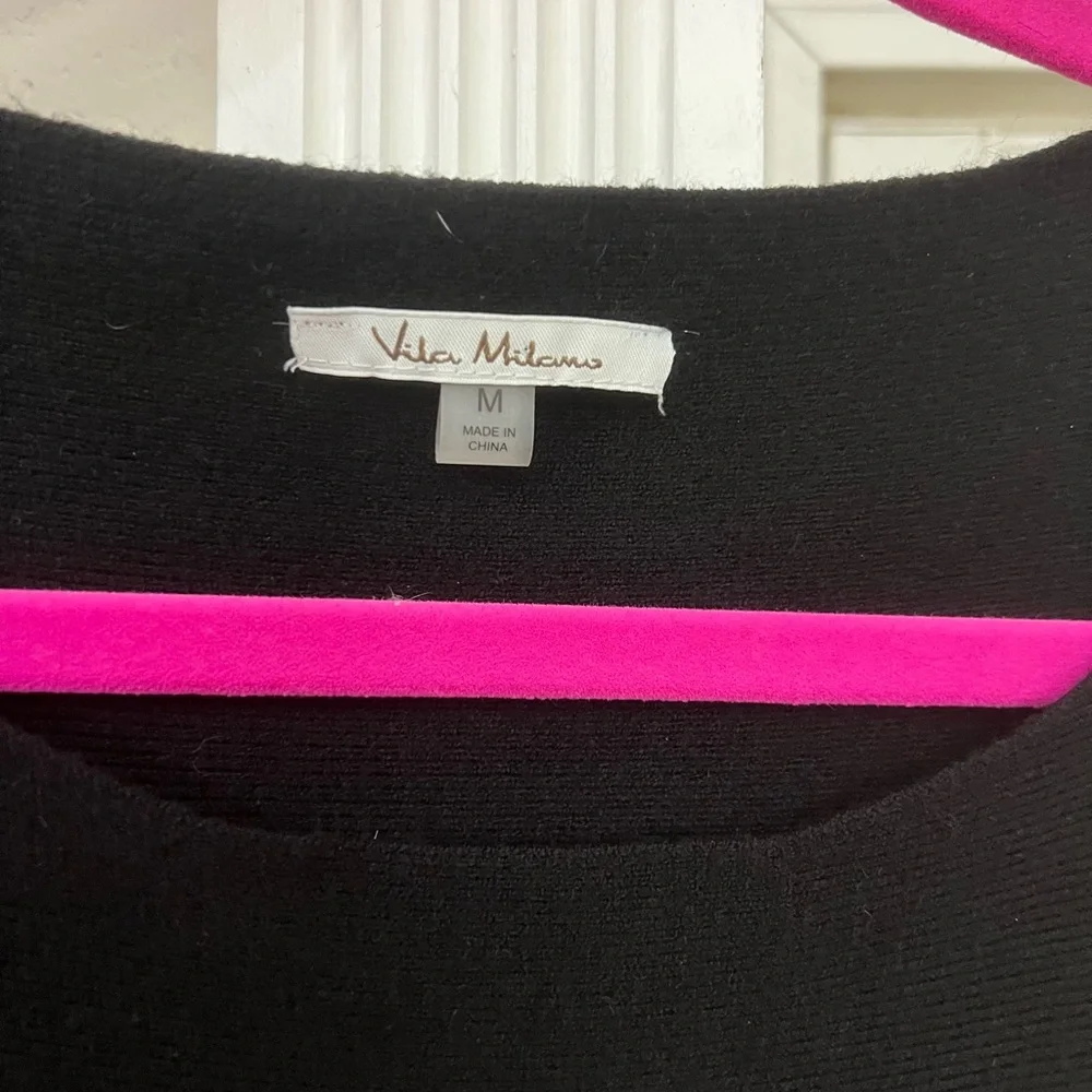 Black Sweater with Studded Shoulders Vila Milano, size M. - Picture 2 of 4